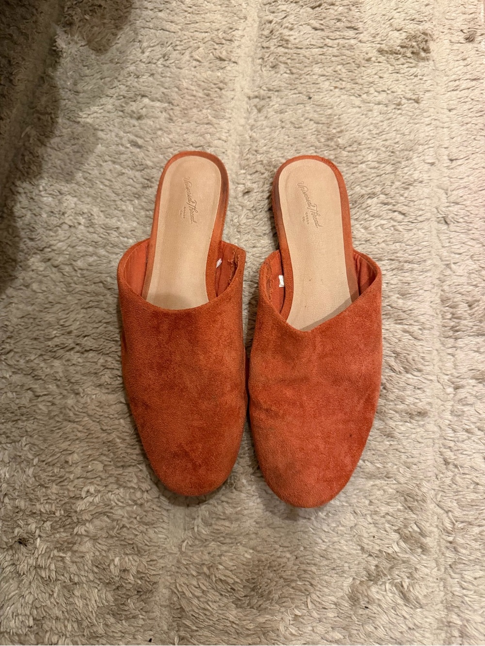 Universal Thread Suede Slip-On Mules in Rust